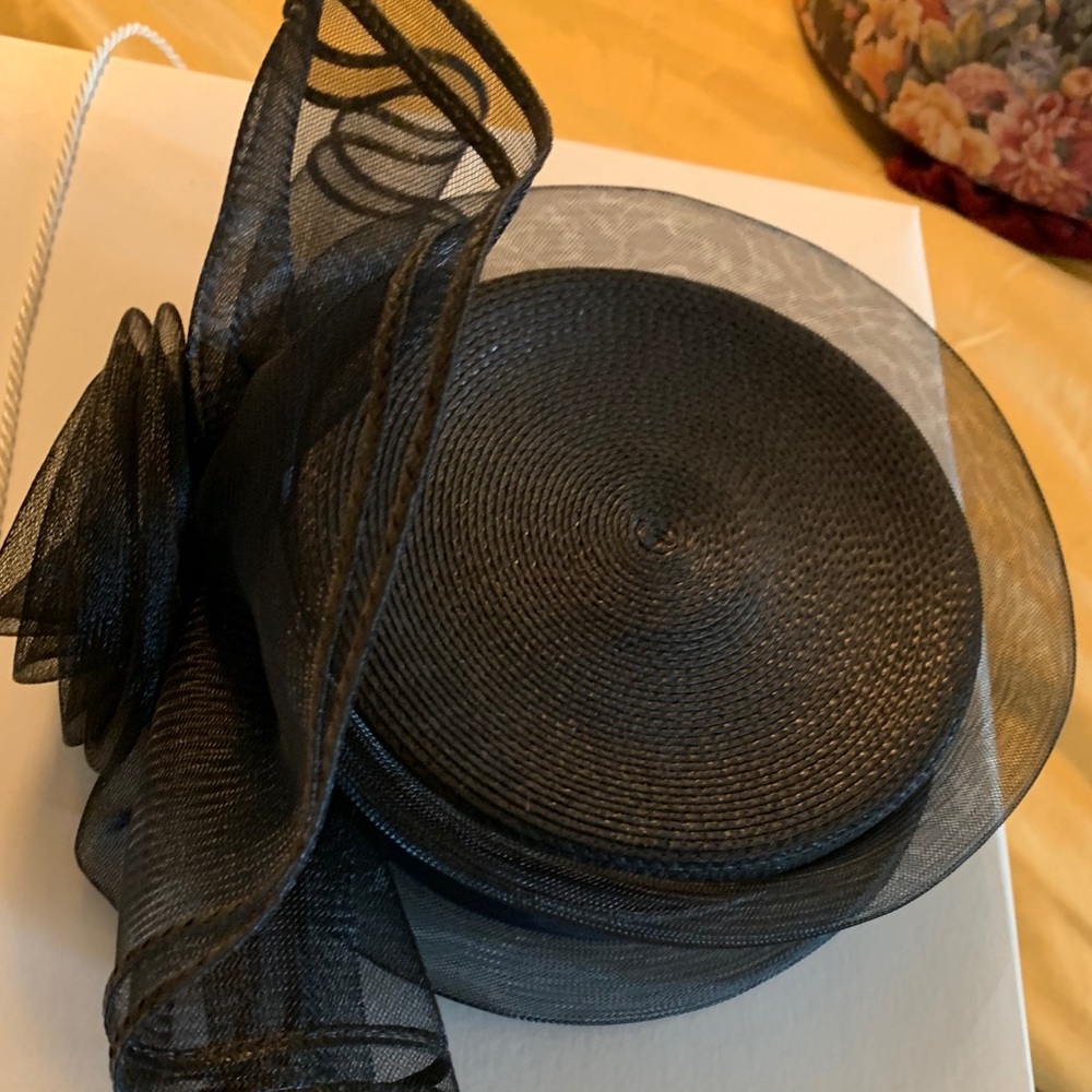 Black tulle hat